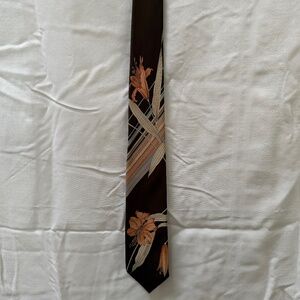 Leonard Paris Vintage Brown Floral Tie